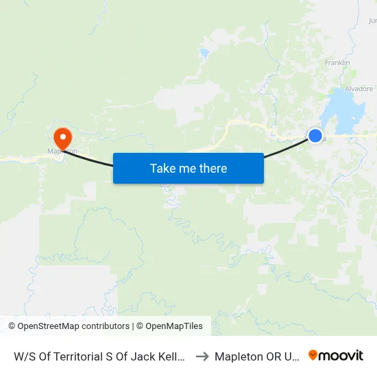 W/S Of Territorial S Of Jack Kelly Dr to Mapleton OR USA map