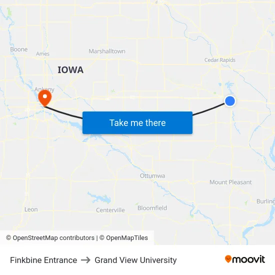 Finkbine Entrance to Grand View University map