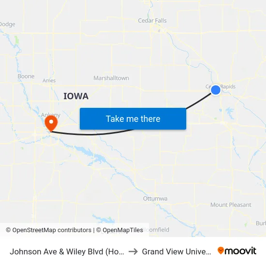 Johnson Ave & Wiley Blvd (Hoover) to Grand View University map