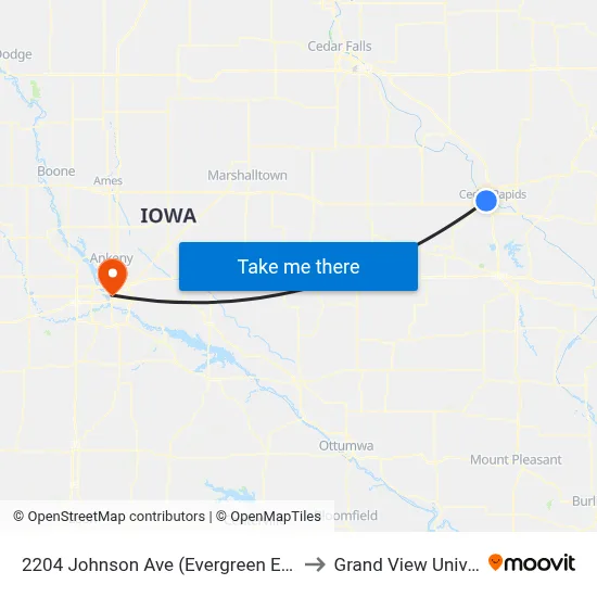 2204 Johnson Ave (Evergreen Estates Iii) to Grand View University map