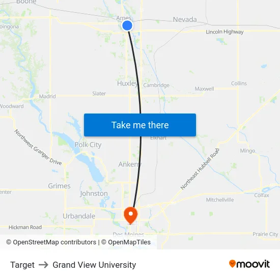 Target to Grand View University map