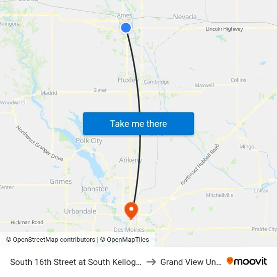 South 16th Street at South Kellogg Westbound to Grand View University map