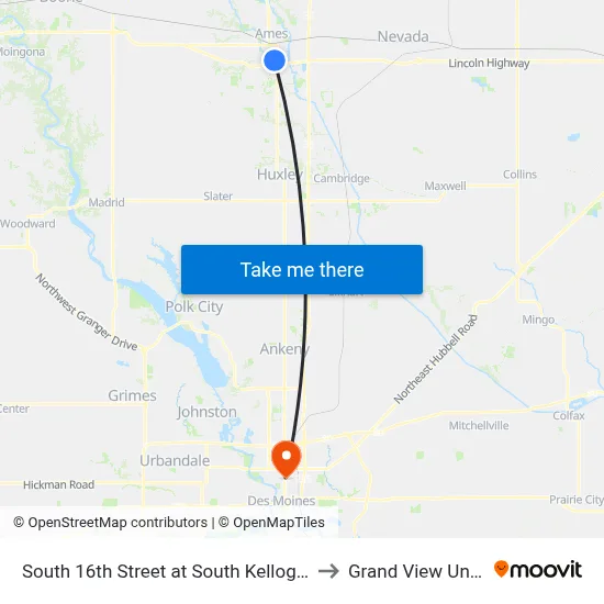 South 16th Street at South Kellogg Eastbound to Grand View University map