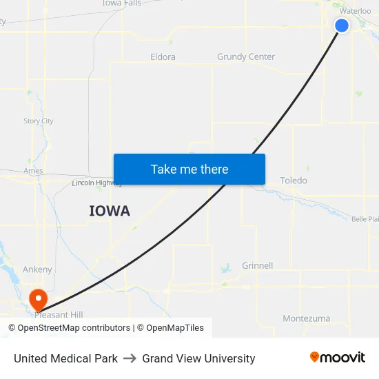 United Medical Park to Grand View University map