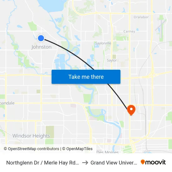 Northglenn Dr / Merle Hay Rd, Jst to Grand View University map