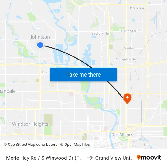 Merle Hay Rd / S Winwood Dr (Far-Side), Jst to Grand View University map