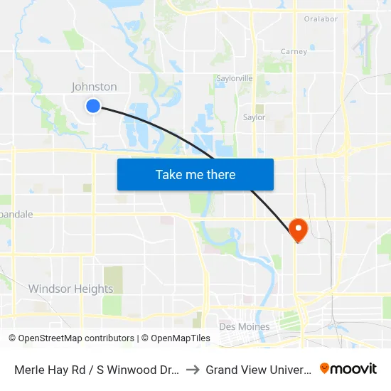 Merle Hay Rd / S Winwood Dr, Jst to Grand View University map