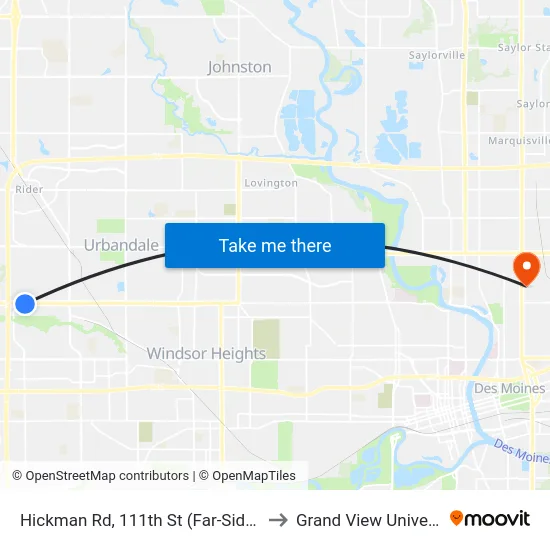 Hickman Rd, 111th St (Far-Side), Clv to Grand View University map