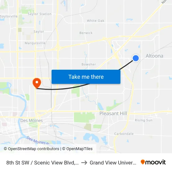 8th St SW / Scenic View Blvd, Alt to Grand View University map