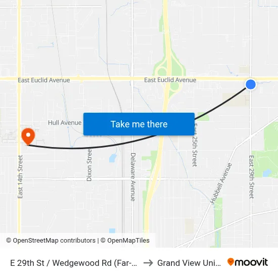 E 29th St / Wedgewood Rd (Far-Side), Dsm to Grand View University map