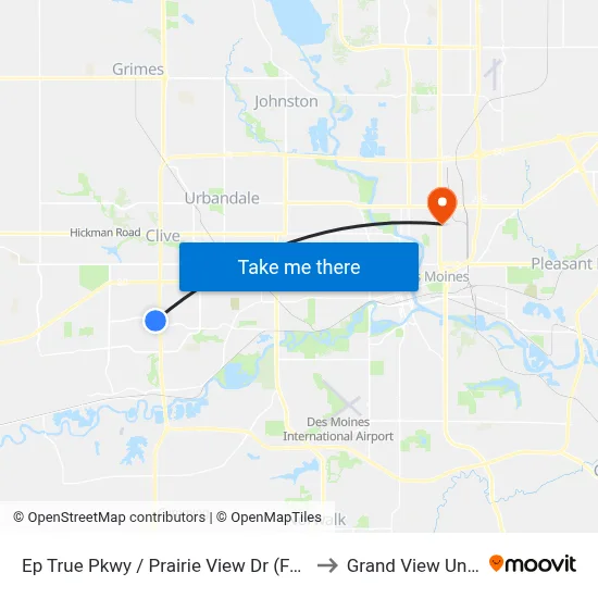 Ep True Pkwy / Prairie View Dr (Far-Side), Wdm to Grand View University map