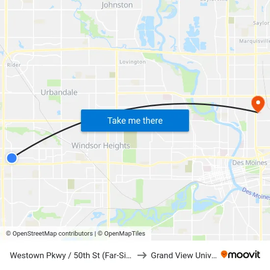 Westown Pkwy / 50th St (Far-Side), Wdm to Grand View University map