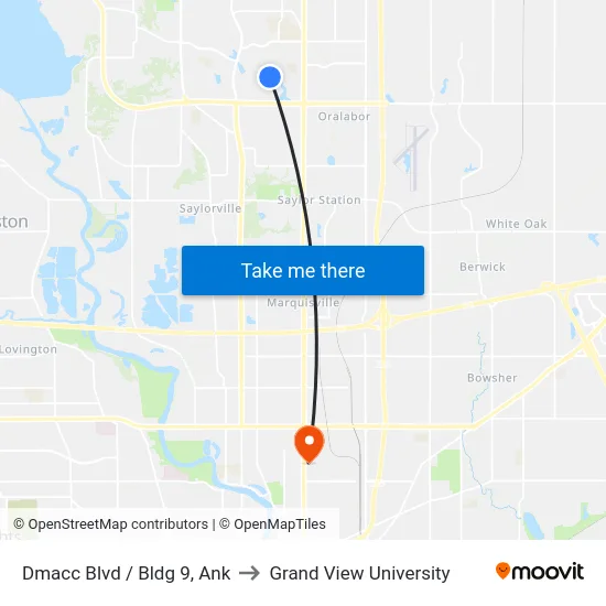 Dmacc Blvd / Bldg 9, Ank to Grand View University map