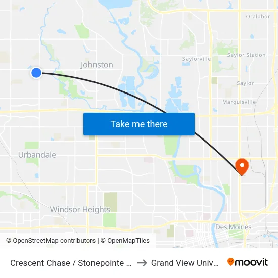 Crescent Chase / Stonepointe Ln, Jst to Grand View University map