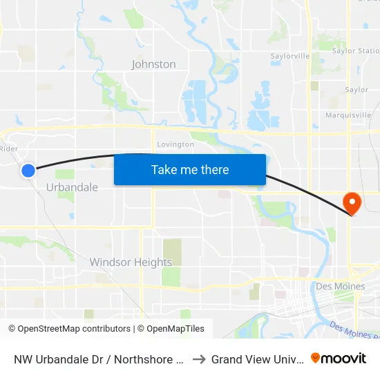 NW Urbandale Dr / Northshore Bldg, Urb to Grand View University map