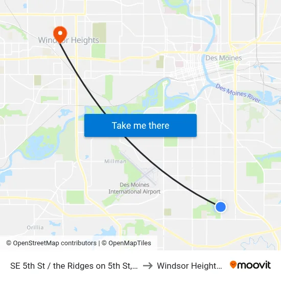 SE 5th St / the Ridges on 5th St, Dsm to Windsor Heights, IA map