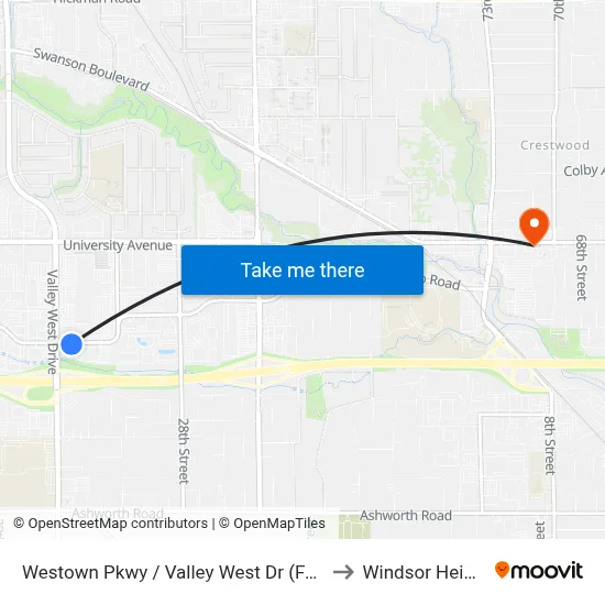 Westown Pkwy / Valley West Dr (Far-Side), Wdm to Windsor Heights, IA map