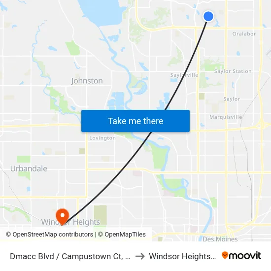 Dmacc Blvd / Campustown Ct, Ank to Windsor Heights, IA map