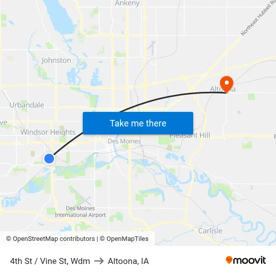 4th St / Vine St, Wdm to Altoona, IA map