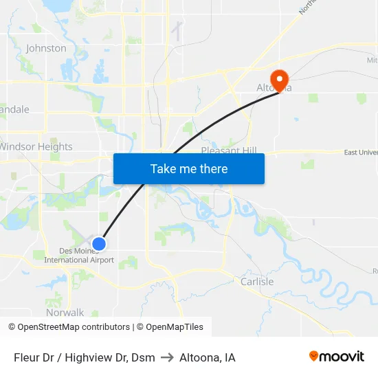 Fleur Dr / Highview Dr, Dsm to Altoona, IA map
