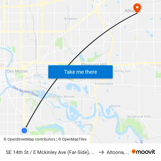 SE 14th St / E Mckinley Ave (Far-Side), Dsm to Altoona, IA map