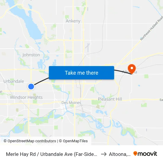 Merle Hay Rd / Urbandale Ave (Far-Side), Dsm to Altoona, IA map