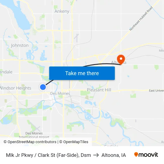 Mlk Jr Pkwy / Clark St (Far-Side), Dsm to Altoona, IA map