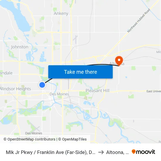 Mlk Jr Pkwy / Franklin Ave (Far-Side), Dsm to Altoona, IA map