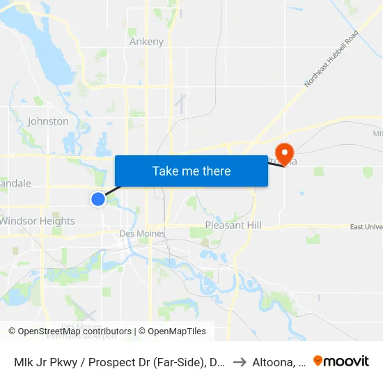 Mlk Jr Pkwy / Prospect Dr (Far-Side), Dsm to Altoona, IA map