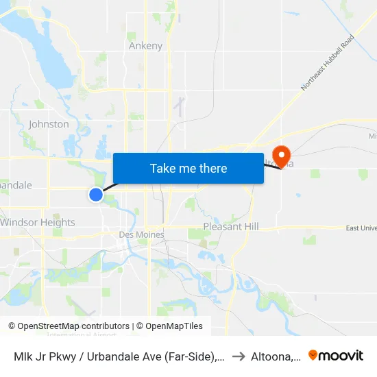 Mlk Jr Pkwy / Urbandale Ave (Far-Side), Dsm to Altoona, IA map