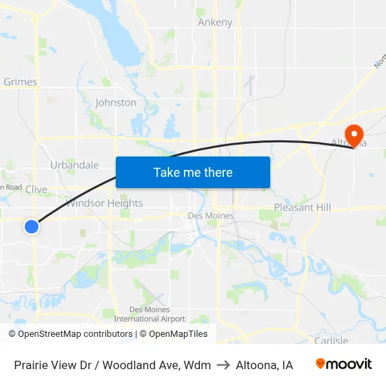 Prairie View Dr / Woodland Ave, Wdm to Altoona, IA map