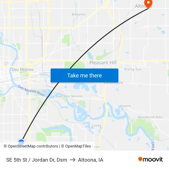 SE 5th St / Jordan Dr, Dsm to Altoona, IA map