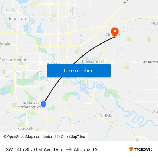 SW 14th St / Geil Ave, Dsm to Altoona, IA map