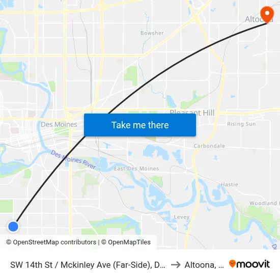 SW 14th St / Mckinley Ave (Far-Side), Dsm to Altoona, IA map