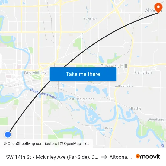 SW 14th St / Mckinley Ave (Far-Side), Dsm to Altoona, IA map