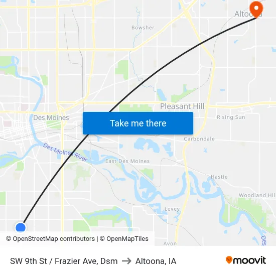 SW 9th St / Frazier Ave, Dsm to Altoona, IA map