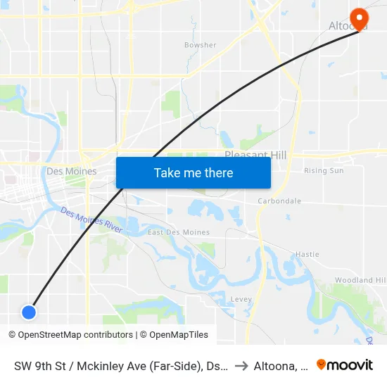 SW 9th St / Mckinley Ave (Far-Side), Dsm to Altoona, IA map