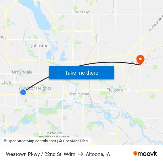 Westown Pkwy / 22nd St, Wdm to Altoona, IA map