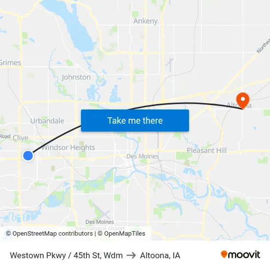 Westown Pkwy / 45th St, Wdm to Altoona, IA map