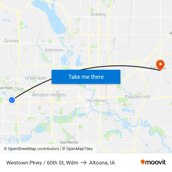 Westown Pkwy / 60th St, Wdm to Altoona, IA map
