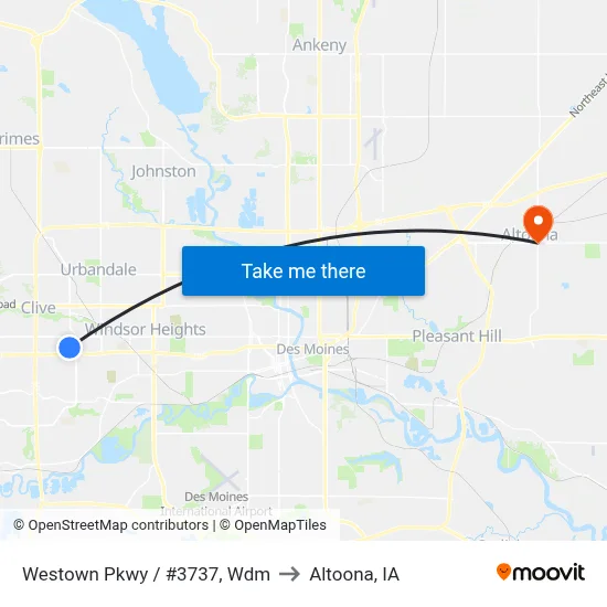 Westown Pkwy / #3737, Wdm to Altoona, IA map