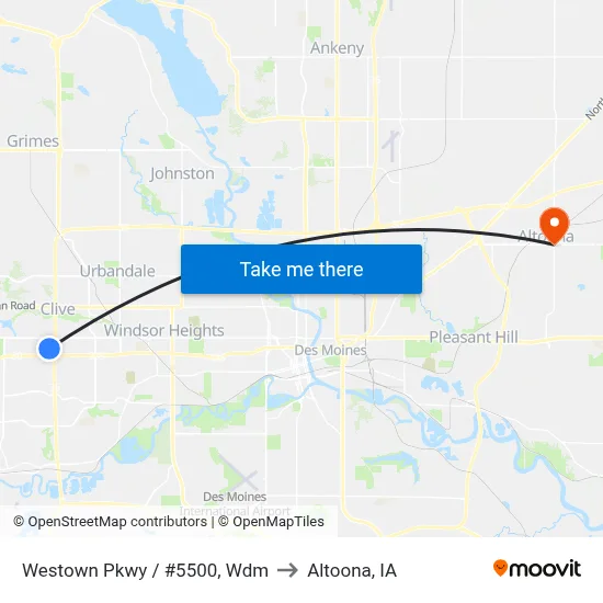 Westown Pkwy / #5500, Wdm to Altoona, IA map