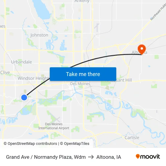 Grand Ave / Normandy Plaza, Wdm to Altoona, IA map