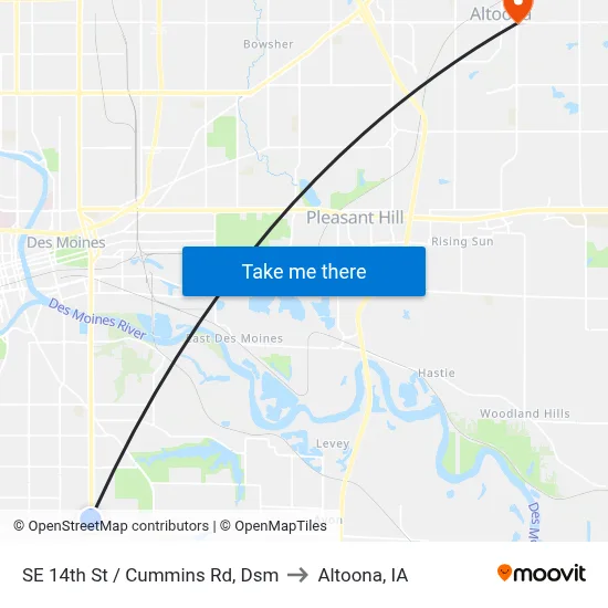 SE 14th St / Cummins Rd, Dsm to Altoona, IA map