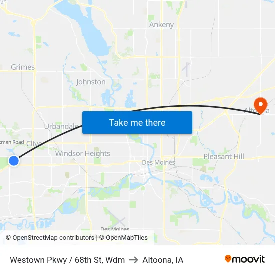 Westown Pkwy / 68th St, Wdm to Altoona, IA map