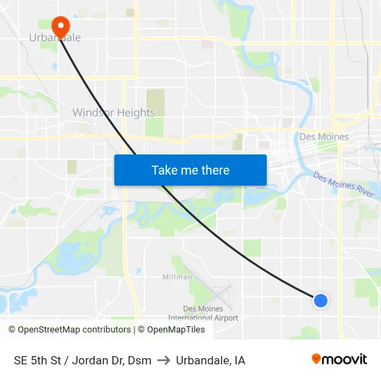 SE 5th St / Jordan Dr, Dsm to Urbandale, IA map
