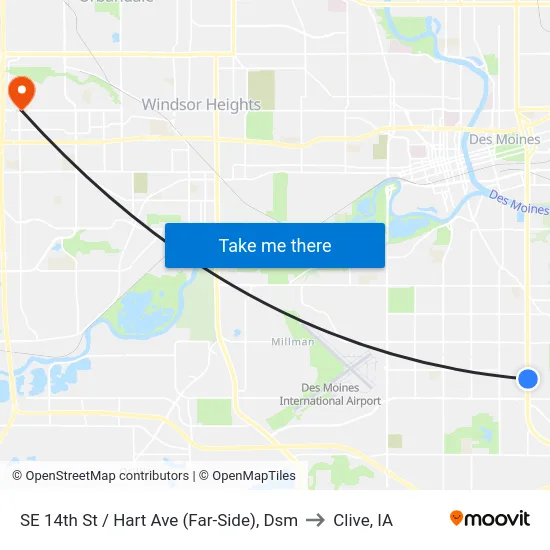 SE 14th St / Hart Ave (Far-Side), Dsm to Clive, IA map