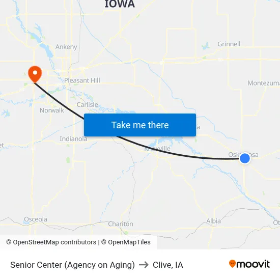 Senior Center (Agency on Aging) to Clive, IA map
