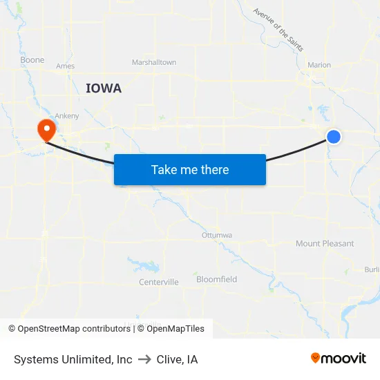 Systems Unlimited, Inc to Clive, IA map