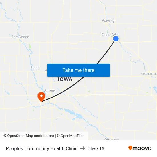 Peoples Community Health Clinic to Clive, IA map